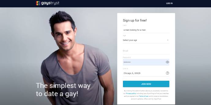 GaysTryst Sign Up